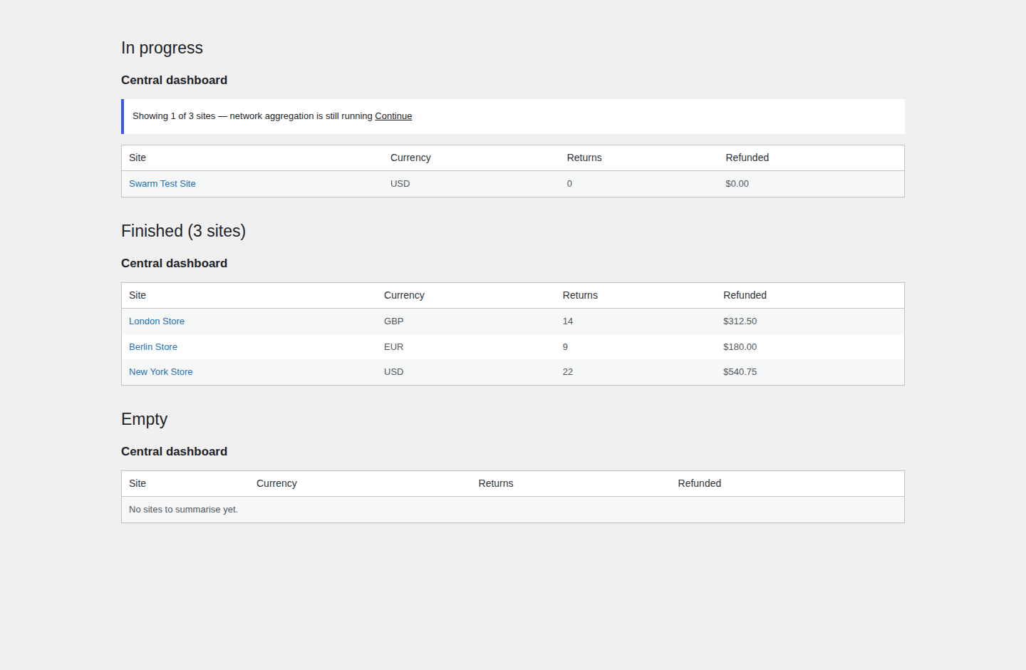 TillFoundry Returns Desk Pro for WooCommerce — qa central desktop