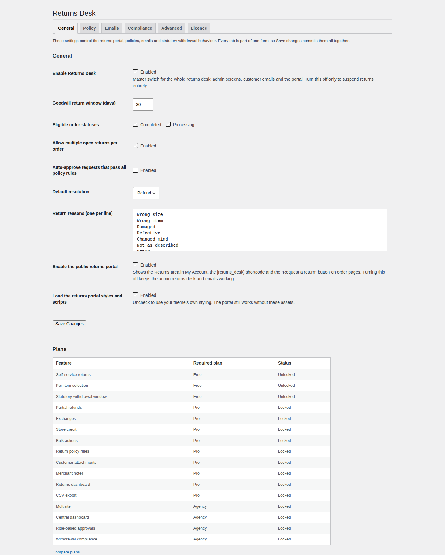 TillFoundry Returns Desk for WooCommerce — screenshot 1