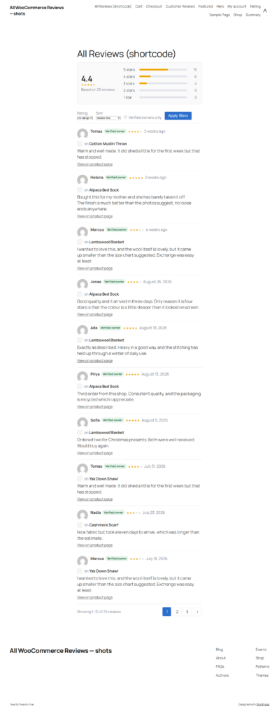 TillFoundry All Product Reviews for WooCommerce — screenshot 1